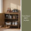 Buffet en bois avec rainure de conception, buffet avec rangement et armoire d'appoint multifonctionnelle