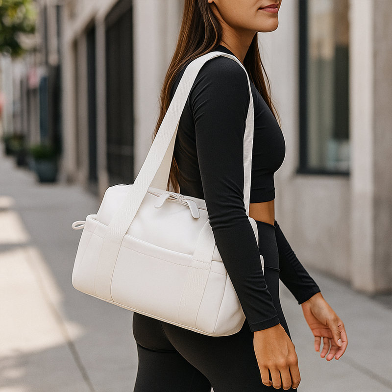 Sac de sport pour femme avec compartiment mouillé, Blanc