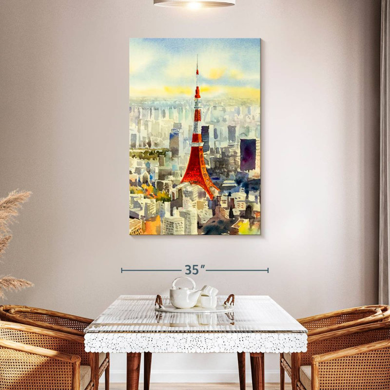 Japan's Famous Tokyo Tower, 48" H x 32" W