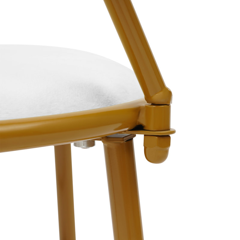 Fauteuil à dossier papillon 13,39 po, Blanc, Velours