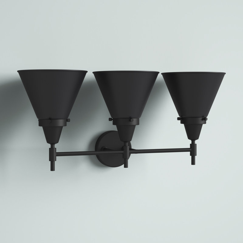 Gayle 3 - Light Dimmable Vanity Light, 60 Watt Vintage Incandescent Bulb, Matte Black, Matte Black