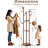Solid Wood Rotary Coat Rack, Freestanding Coat Rack With 3 Shelves And 9 Hooks, Coat Tree For Bedroom, Entryway, Livingroom, Coat Hanger Stand For Coats, Scarves, Handbags (Walnut)-1972169051