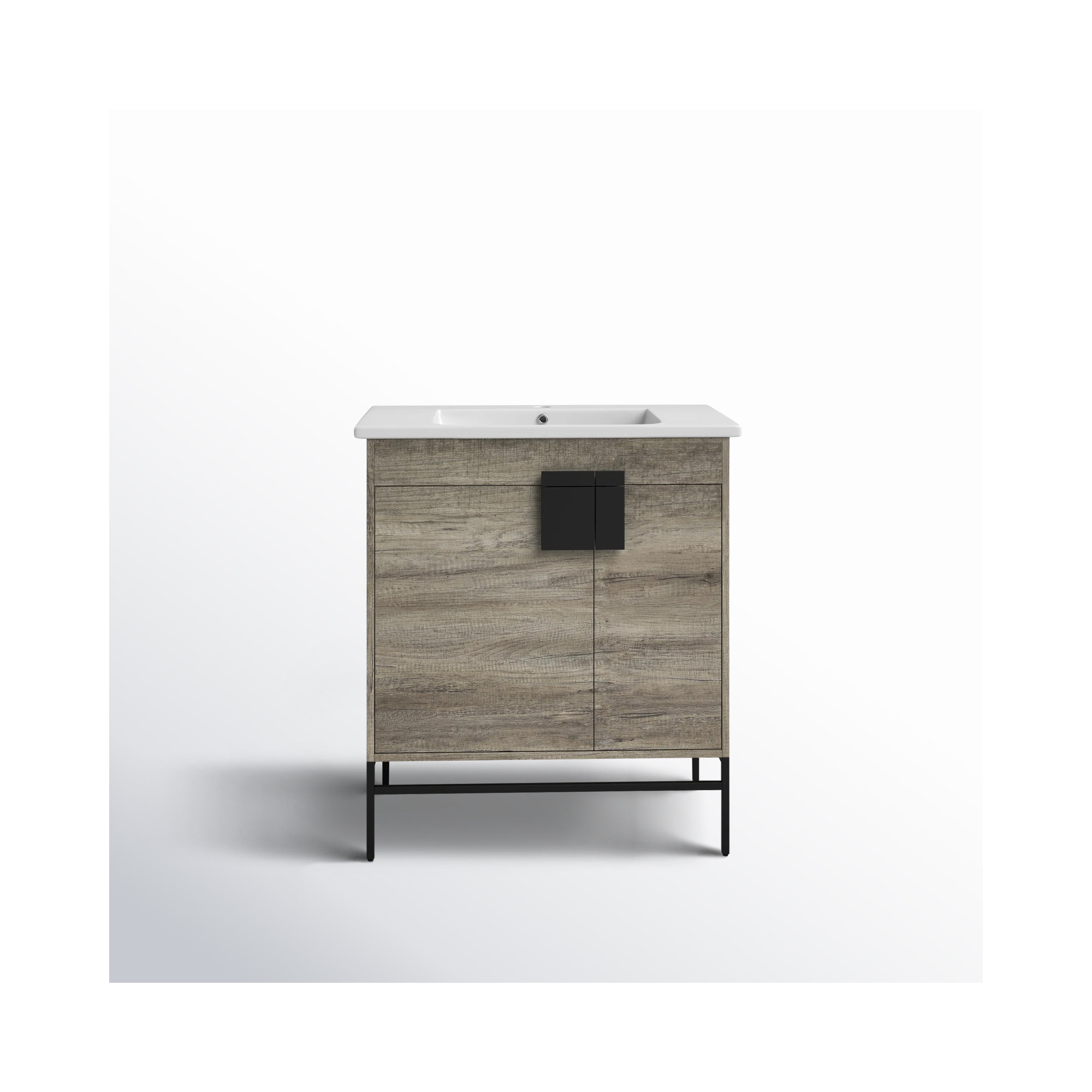 Maisie 30'' Single Bathroom Vanity, Black Matte, Gray