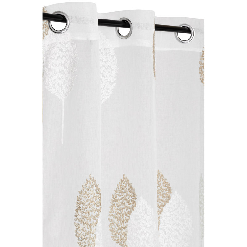 Curtains / Drapes Single Panel, Taupe/White