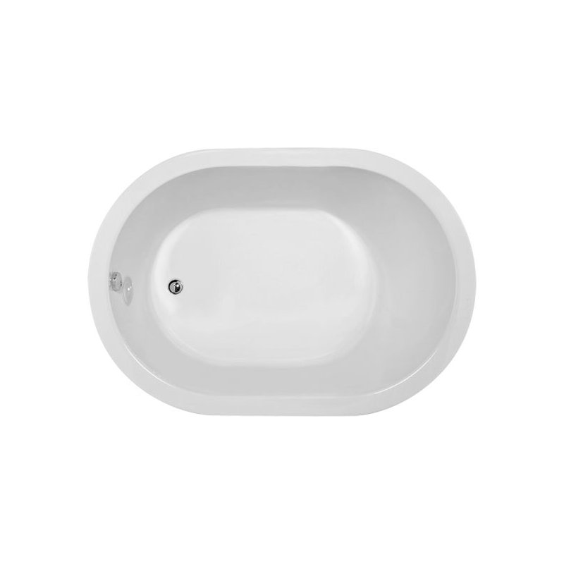 Malia 60'' L Soaking Bathtub, White, Polished Nickel