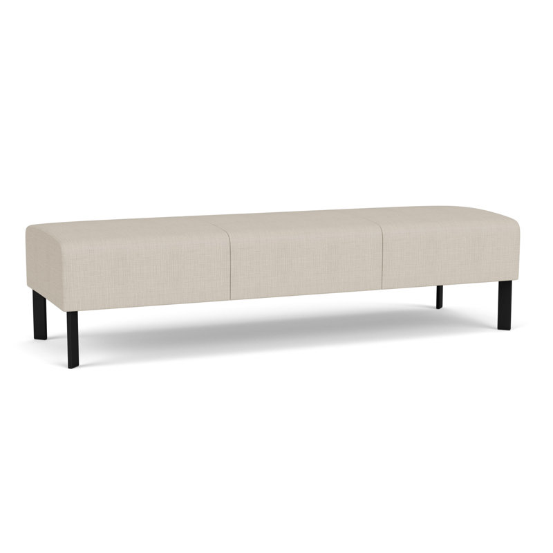 Luxe Lounge Reception 3 Seat Bench, Plot Line Neutral, Black Steel