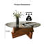 Table basse moderne pour le salon, centre Mid-Century avec plateau en verre trempé et bois, noyer