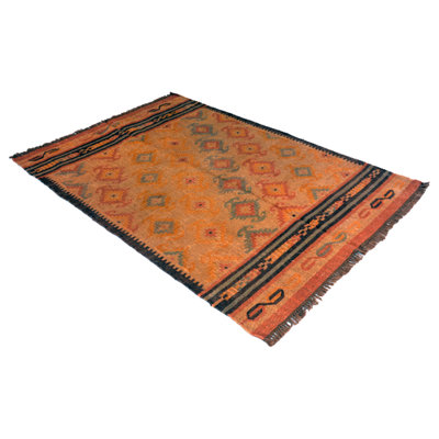Burns Rectangle 135 cm x 200 cm Geometric Hand Woven Kilim