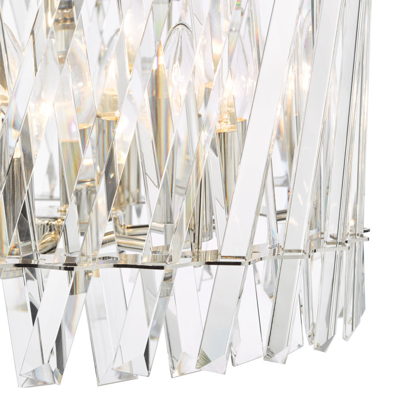 - Light Polished Nickel Pendant, 6 Lights, 223cm H x 40cm W x 40cm D