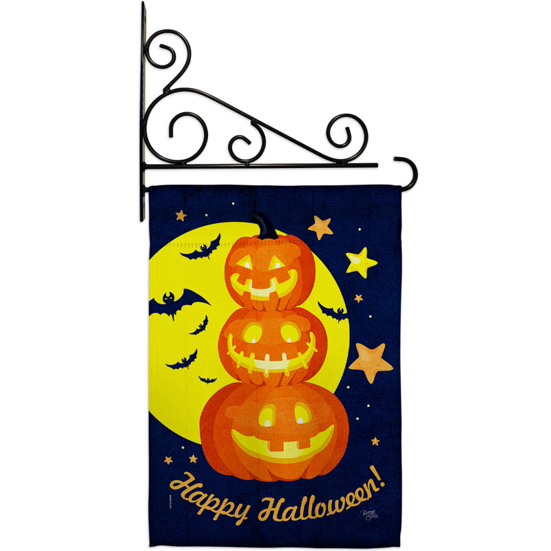 Double Sided 18.5 in. H x 13 in. W Polyester Halloween Flag set