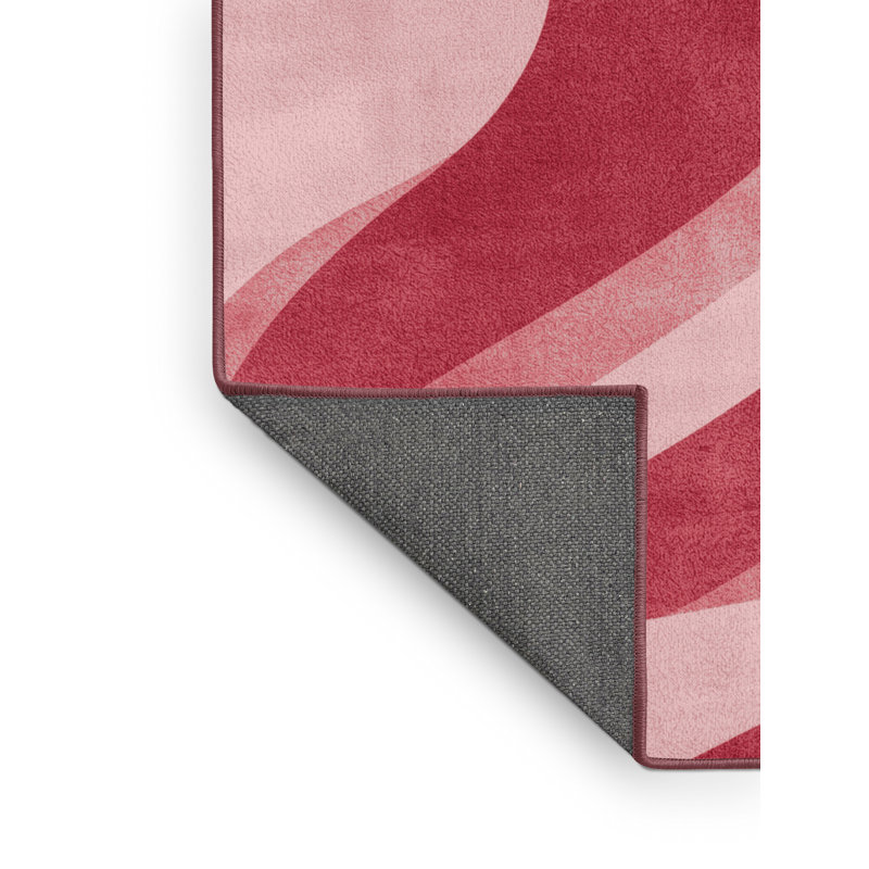 Soft Plush Everitt Valentines Modern & Contemporary Abstract Area Rug in Pink – Rose Binding, 6x9