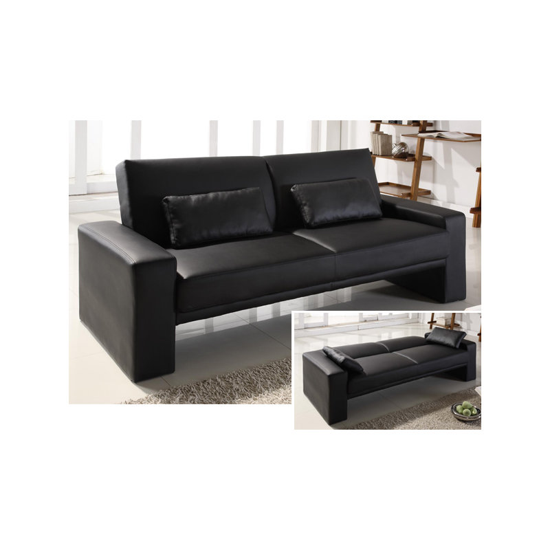 Faux Leather Sleeper, Black