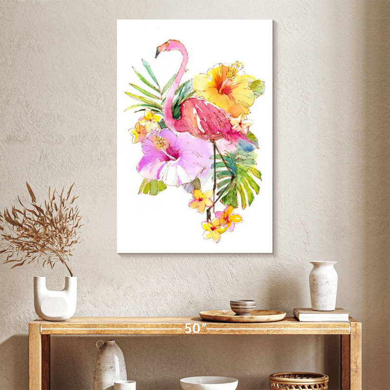 Collage tropical, H 39 po x l 26 po