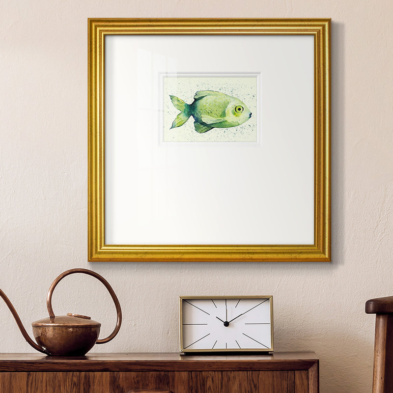 Pennard " Speckled Freshwater Fsh ", 17" W x 17" H , Gold Framed Paper