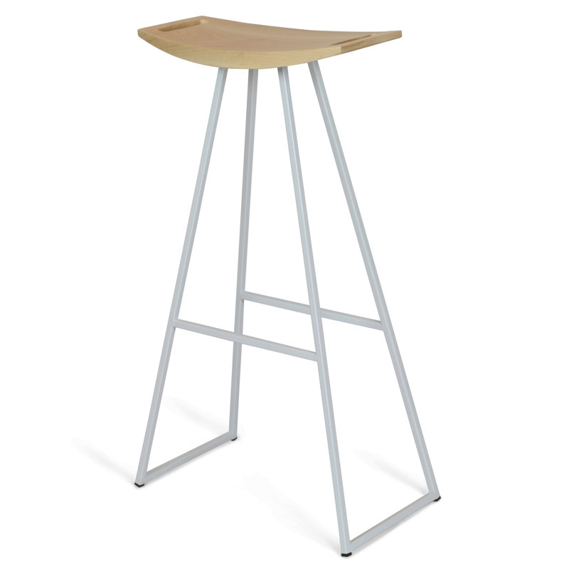 Tabouret de bar et de comptoir Robert, Érable, Blanc, Tabouret de bar (siège d'une hauteur de 30 po)