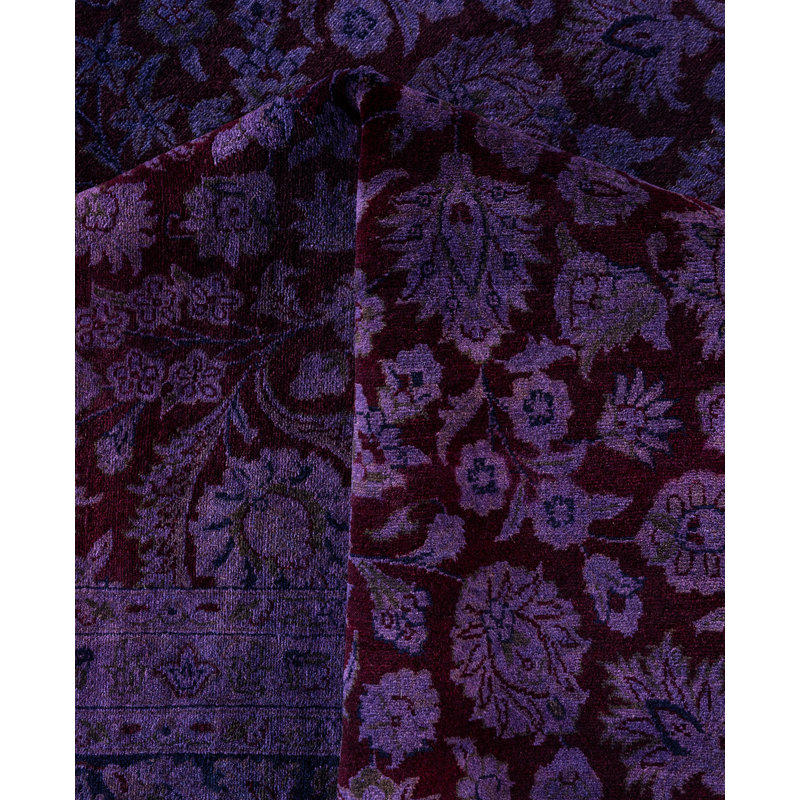 Overdyed Hand-Knotted Wool Modern-Contemporary Purple Area Rug 8' 3" x 10' 5"