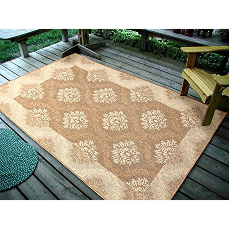 Tapis gris / beige intérieur/extérieur Gayle, Rectangulaire 4 pi 5 po x 7 pi