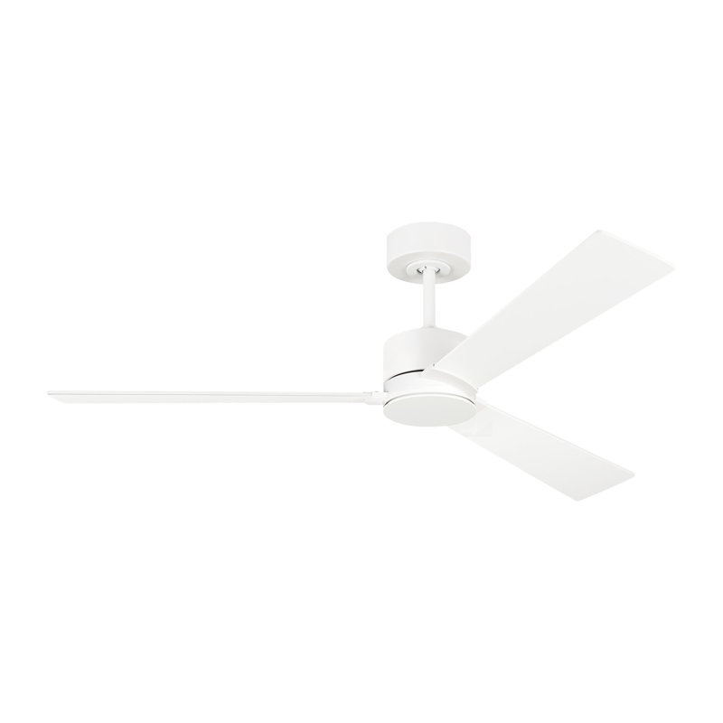 Ventilateur de plafond standard à 3 pales Martrell avec pièces de contrôle de ventilateur incluses, Blanc mat, 52 pouces