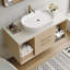 Meuble-lavabo mural moderne 39,3 po avec lavabo ovale en céramique