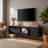 U-Can Mid Century Modern 70.8 Inch TV Stand Media Console with Sliding Doors Adjustable Shelves and Metal Frame for TVs up to 75 Inches