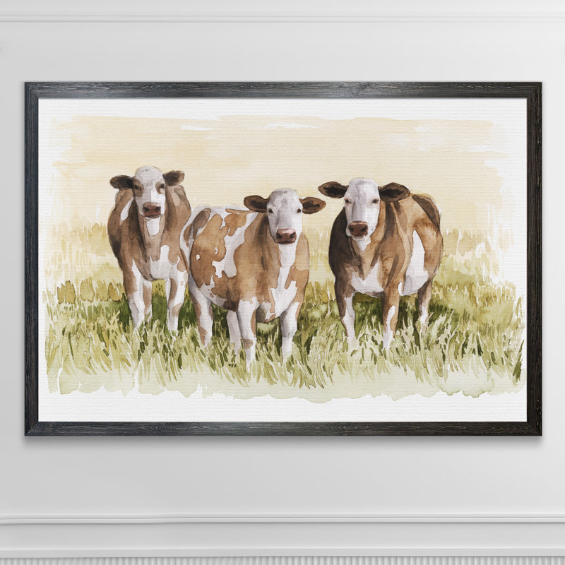 «Golden Graze I» par Paul Cezanne - reproduction d'art encadrée, H 28 po x l 38 po x P 1,3 po, Toile avec encadrement ébène