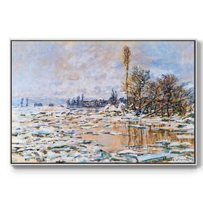«Break Up Of Ice», reproduction d'art encadrée sur toile par Claude Monet