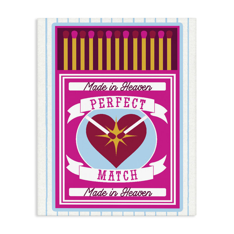 Toile Perfect Match Made In Heaven, design par Lil 'Rue, 48 po x 36 po