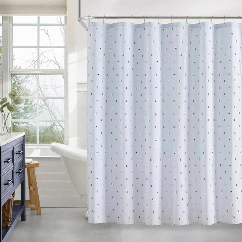 Rideau de douche Tommy Hilfiger, Bleu à pois