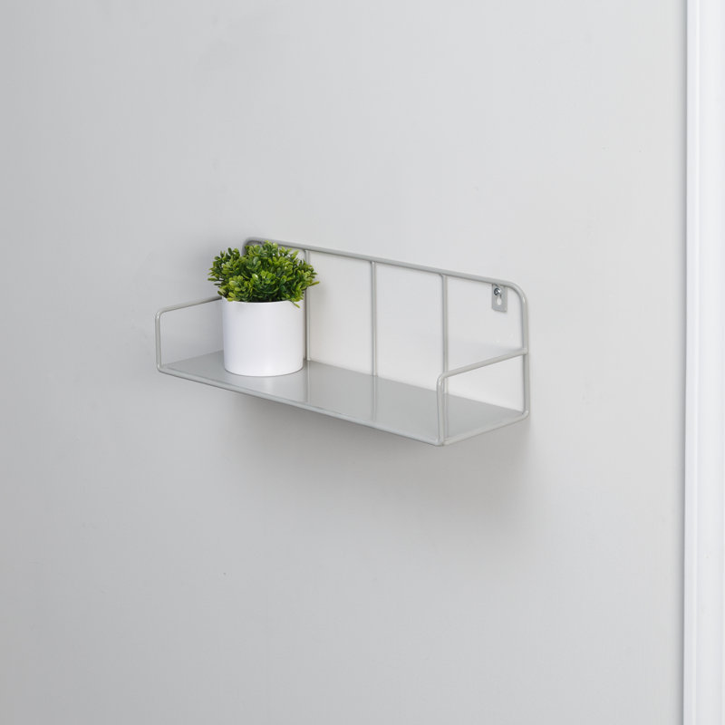 Metal Bracket Shelf, 6" H x 18" W x 6" D, Gray
