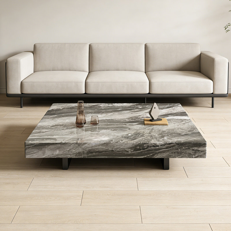 Table basse Minimalist Home, H 11,81 po x L 47,24 po x l 47,24 po, Gris
