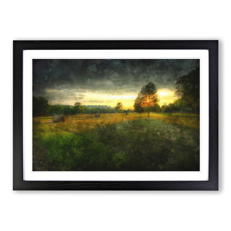 Countryside View - Picture Frame Graphic Art, 27cm H x 36cm W x 2cm D, Black Framed