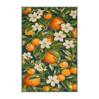Tapis vert botanique lavable à la machine