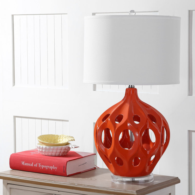 Faticanti Ceramic Table Lamp, Orange