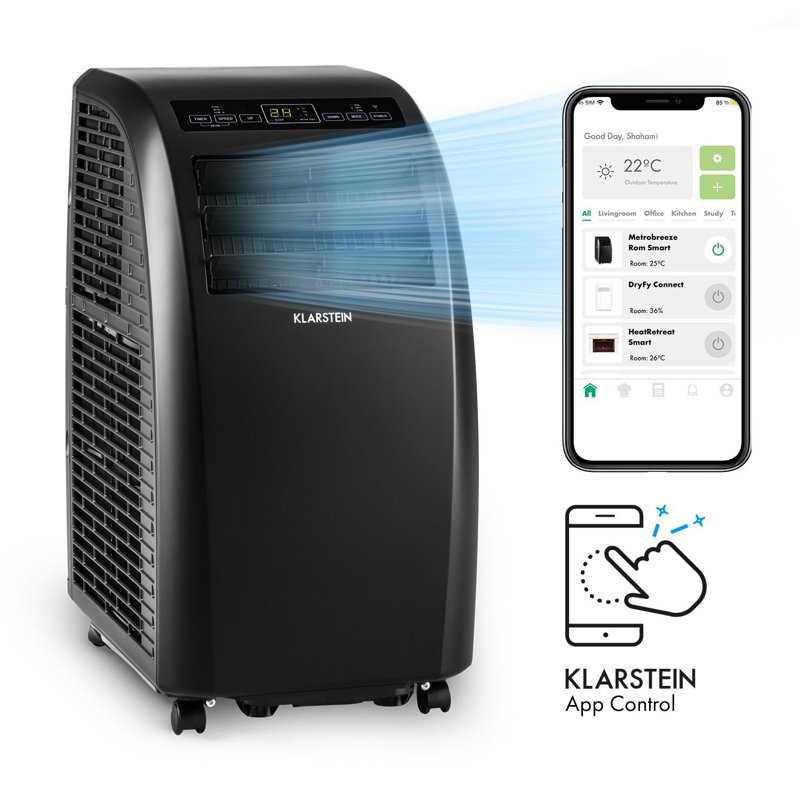 Metrobreeze Rom Smart 10,000 BTU Air Conditioner with Remote Control, Black