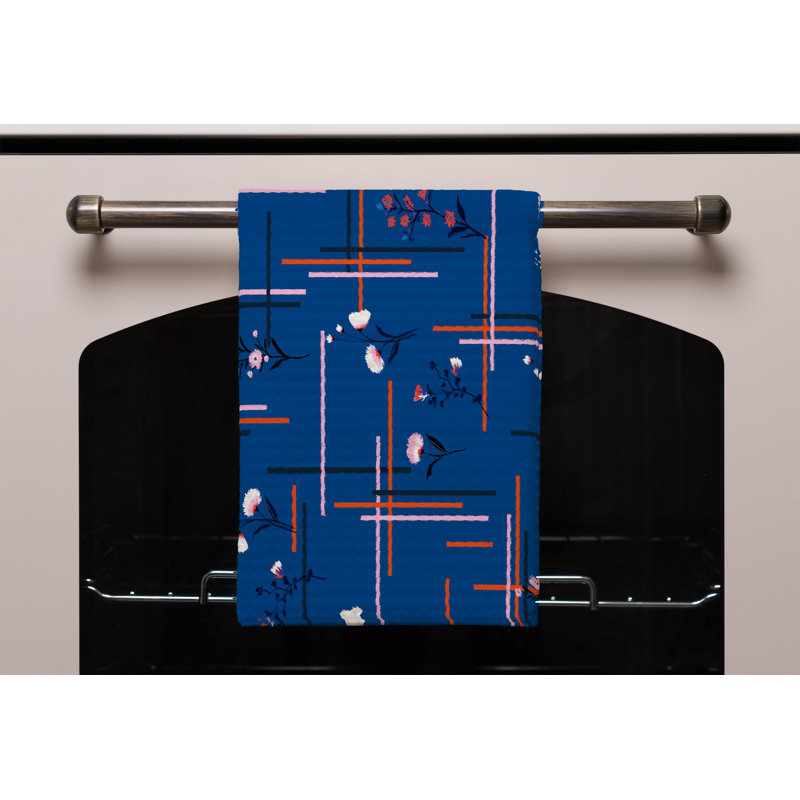 Cotton Floral Waffle Kitchen Towel