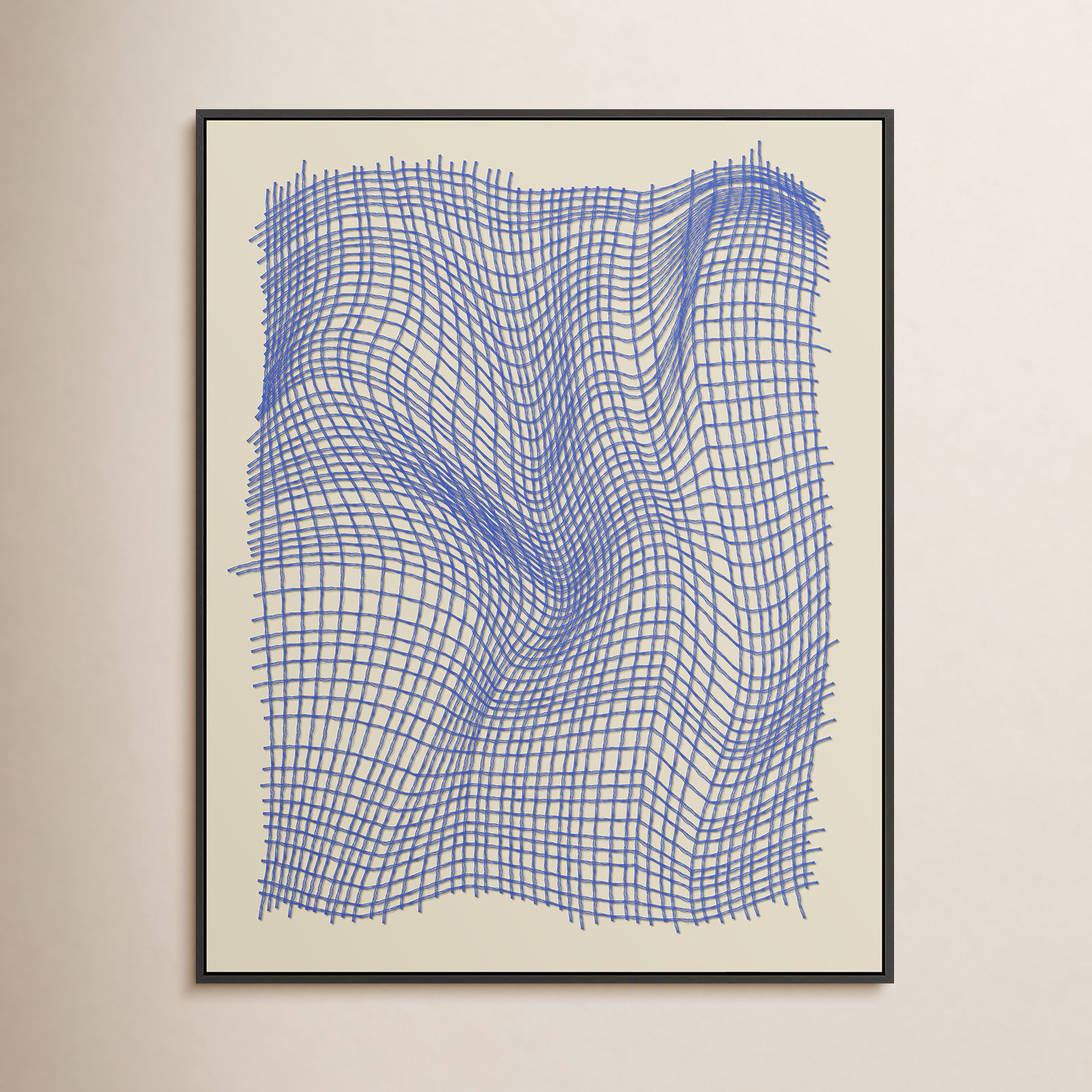 Netting 4 by Jacques Pilon, Black Single Structure Framed Canvas, 30" H x 24" W x 1.25" D