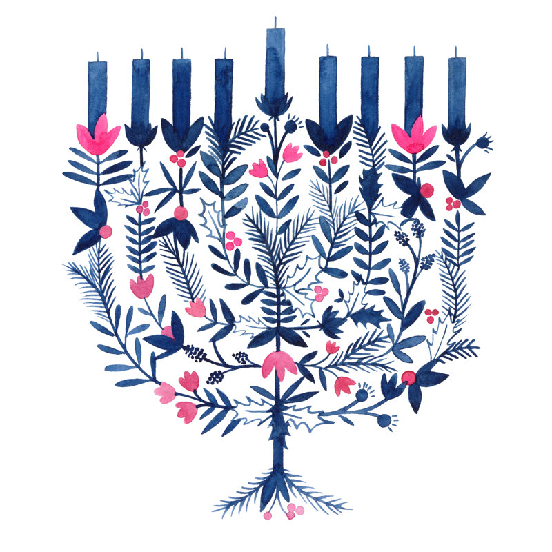 «Boho Hanukkah I» par Grace Popp - reproduction d'art sur toile tendue, H 36 po x l 36 po