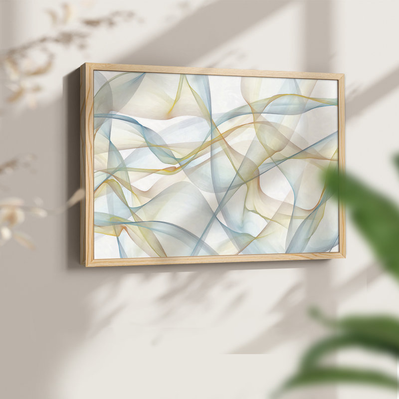 Curves and Waves VI -Framed Print - Restickable, Natural, 16" H x 20" W
