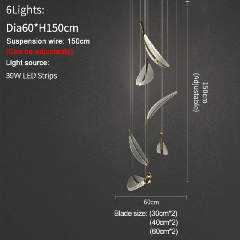 Giannini 6 - Light Unique/Statement LED Chandelier