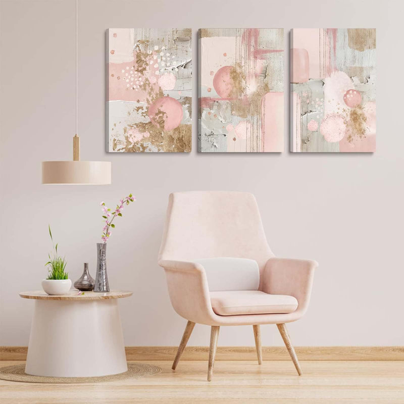 3 Piece Wrapped Canvas Print, 40 cm H x 90 cm W