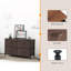Commode double à 2 niveaux et 4 tiroirs avec porte de rangement de 25,25 po Othoson-540065235
