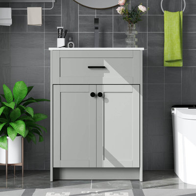 Bathroom Vanity Unit with Basin Under Sink Bathroom Storage Cabinet Freestanding