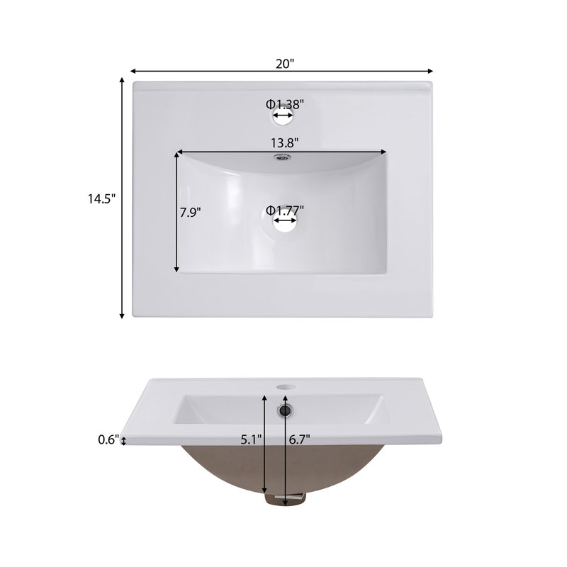 Meuble-lavabo de 20 po avec lavabo, Vert