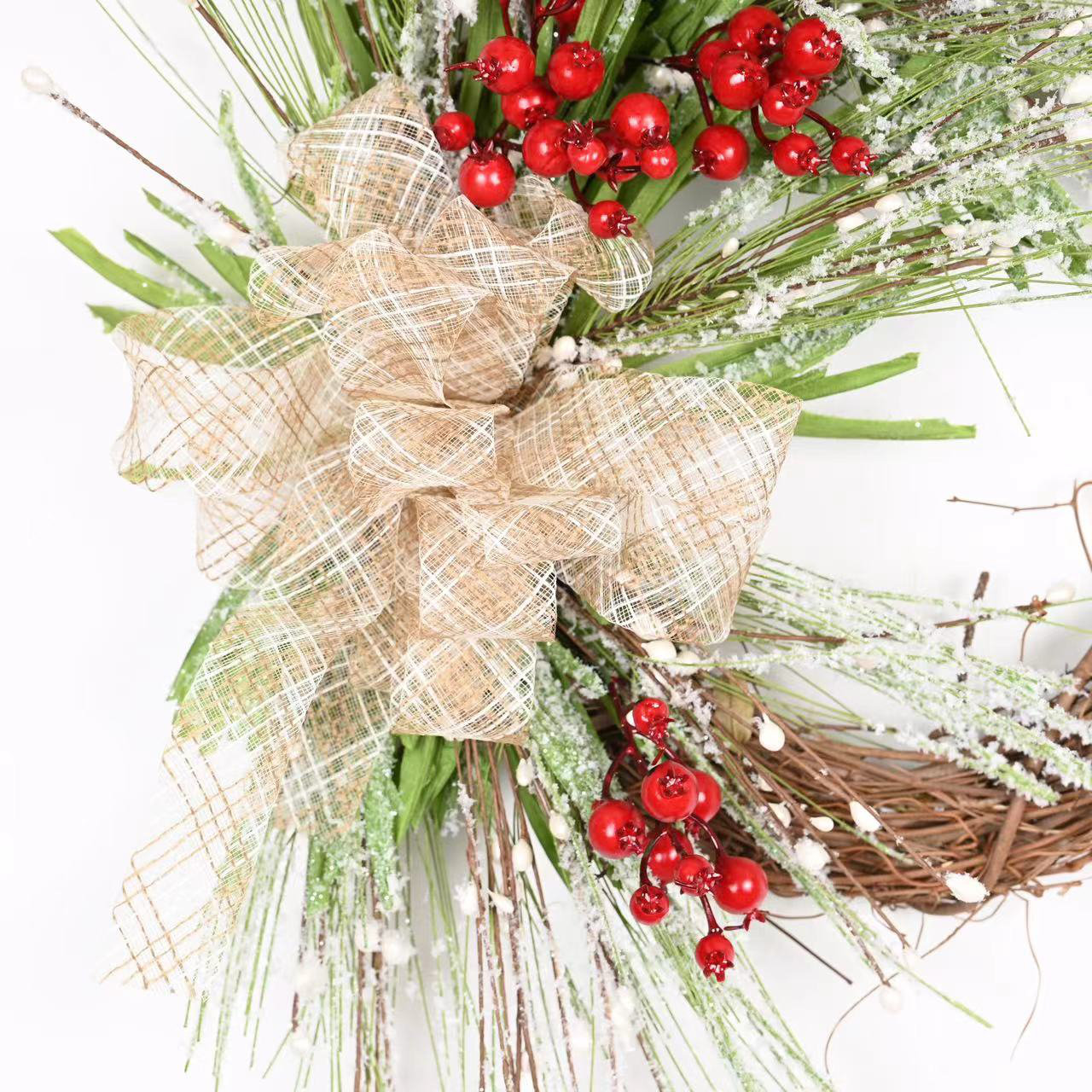 26" Handcrafted Grapevine, Berry Christmas Wreath