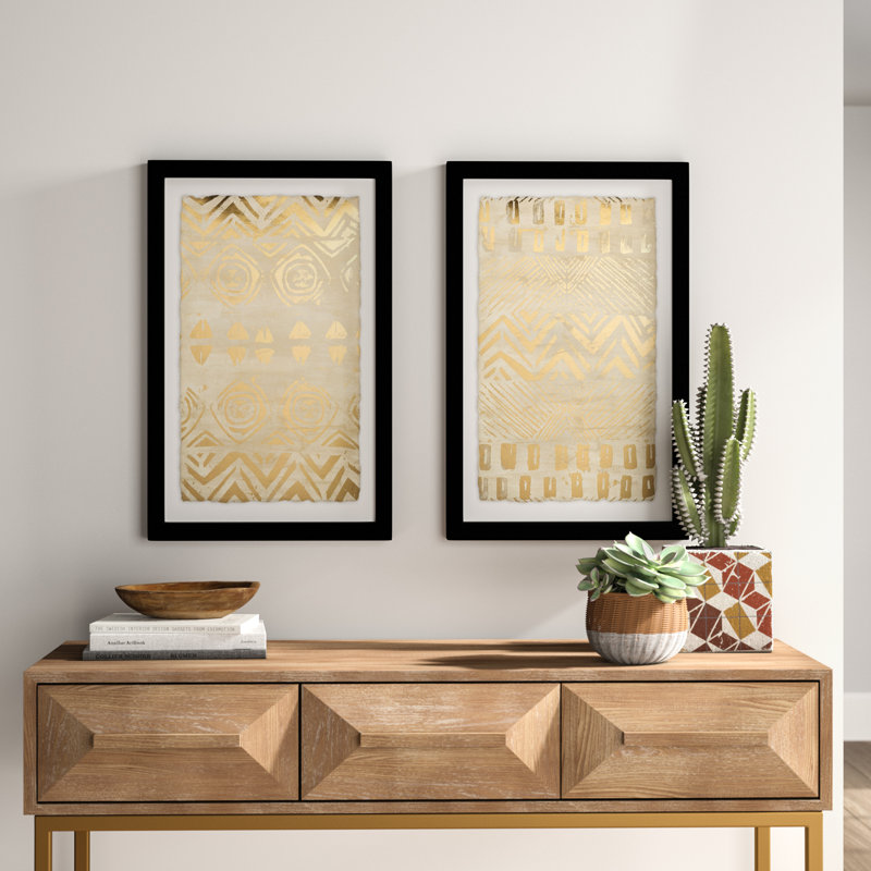 Pattern Bazaar II - 2 Piece Single Picture Frame Set, 36" H x 24" W