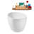 55" Streamline Soaking Glossy White Freestanding Tub and Tray With Internal Drain-101412865