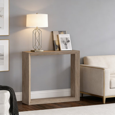 36 Inch Wooden Console Table With Lower Shelf, Modern Entryway Sofa Table For Living Room, Hallway, Or Office, Weathered Grey Finish