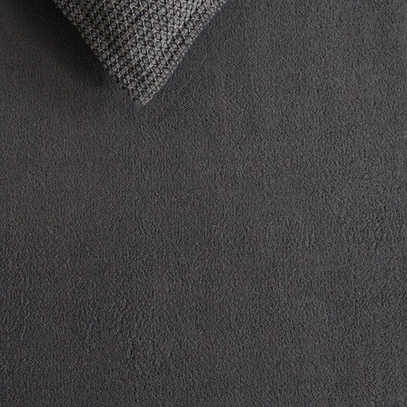Tapis uni en polyester tissé à la machine en gris foncé, Rectangle de 5 pi x 8 pi