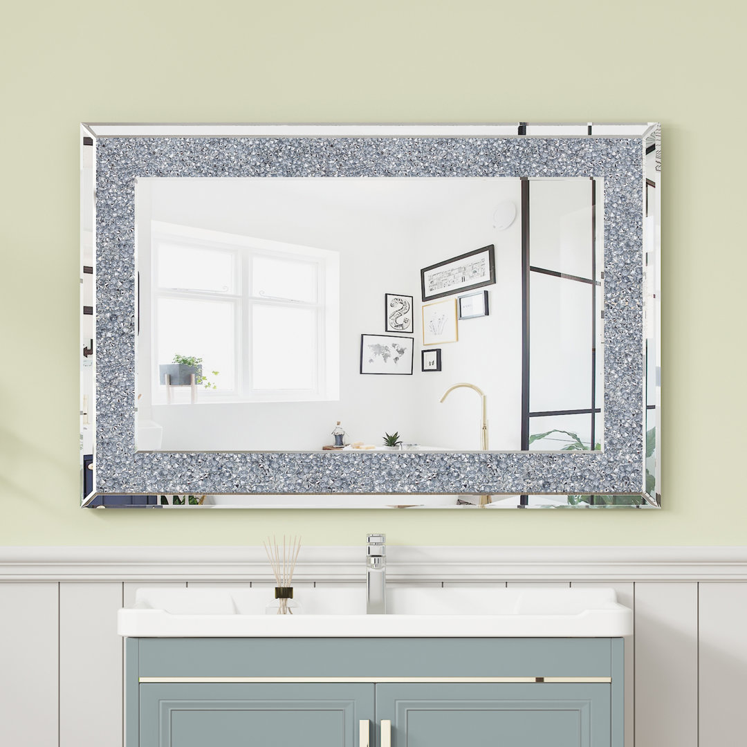 Faustine Glam Crystal Accent Wall Mirror Everly Quinn 