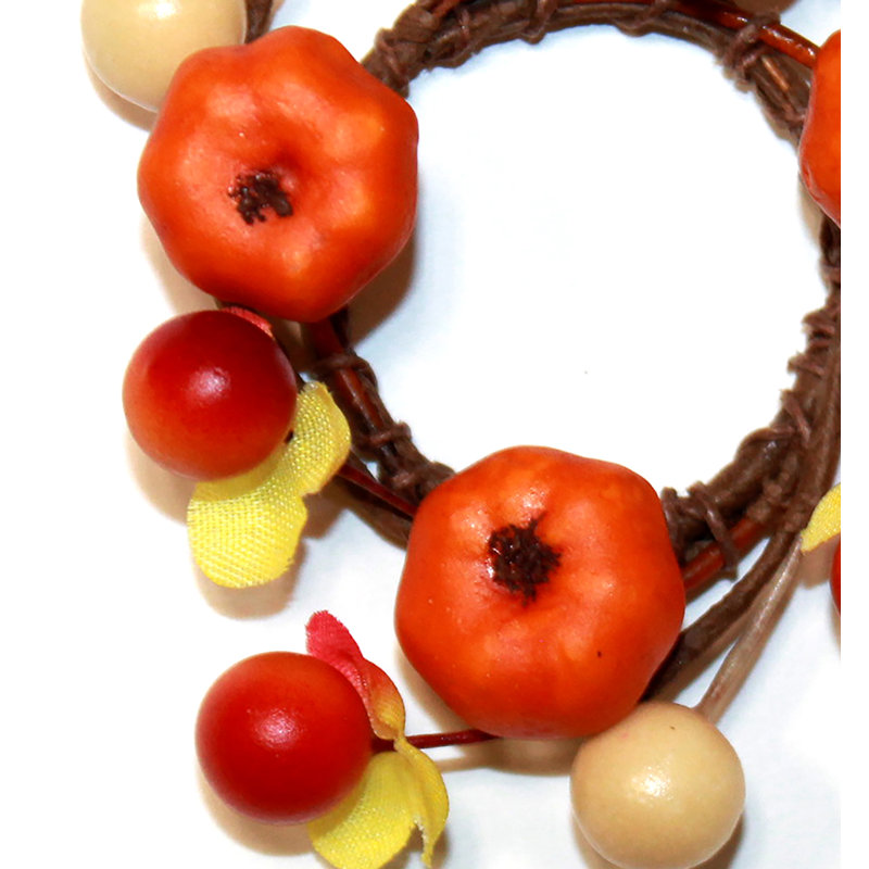 1.25" Inner Diameter Artificial Mini Pumpkin Taper Candle Ring